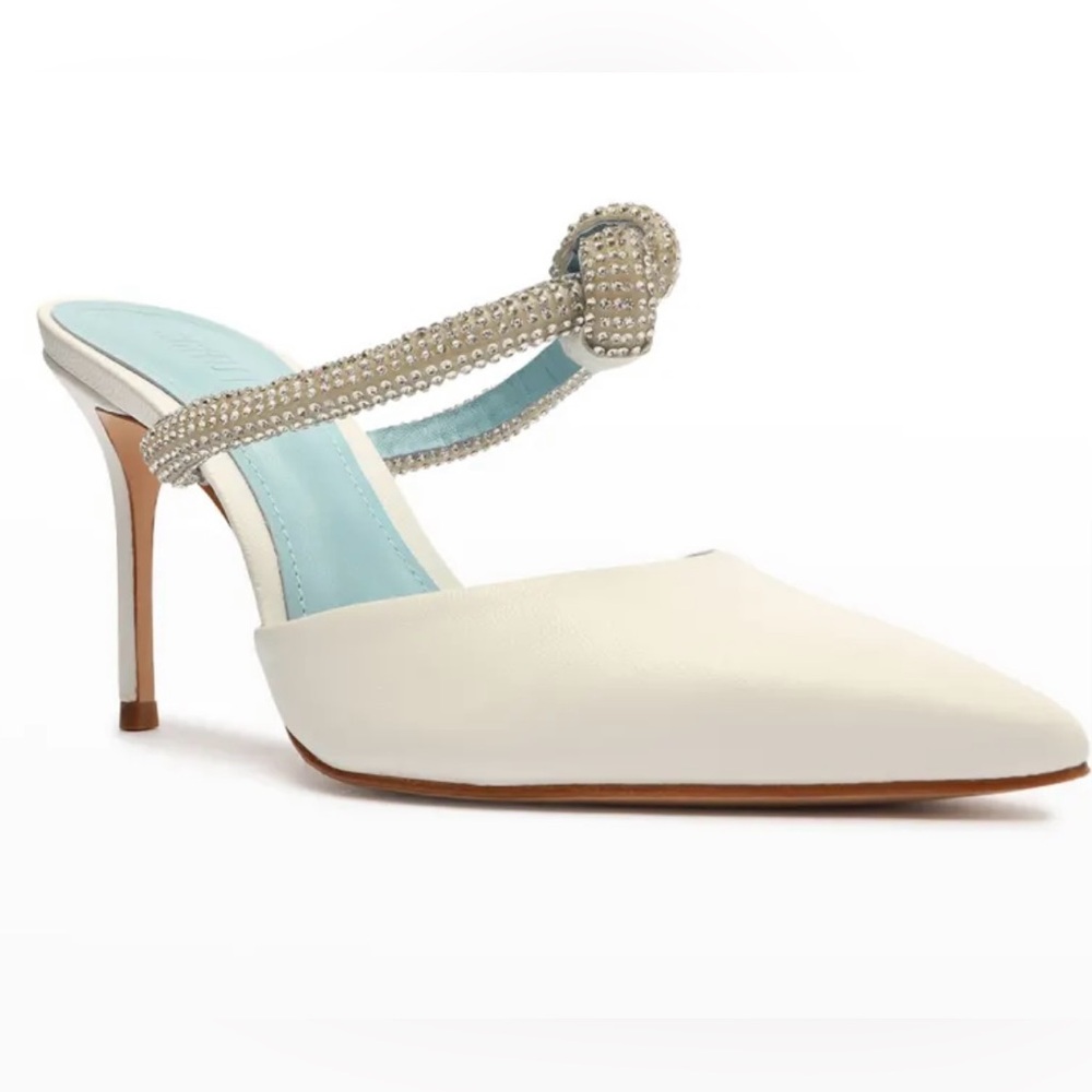Schutz Pearl Crystal Knot Mule Pumps